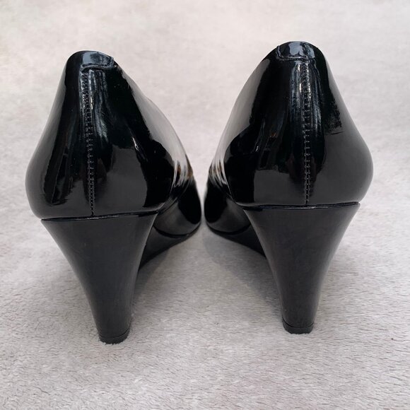 Jessica Simpson Faux Patent Leather Wedge Heels Sz 8.5 - Picture 11 of 14